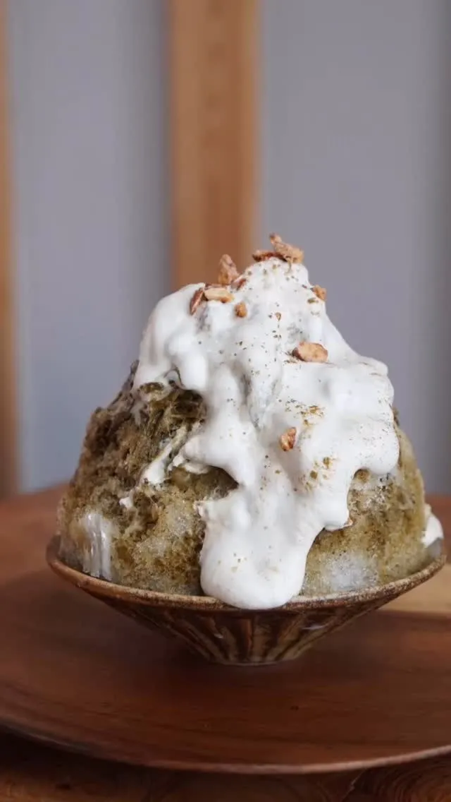 ほうじ茶クリームのミルク氷